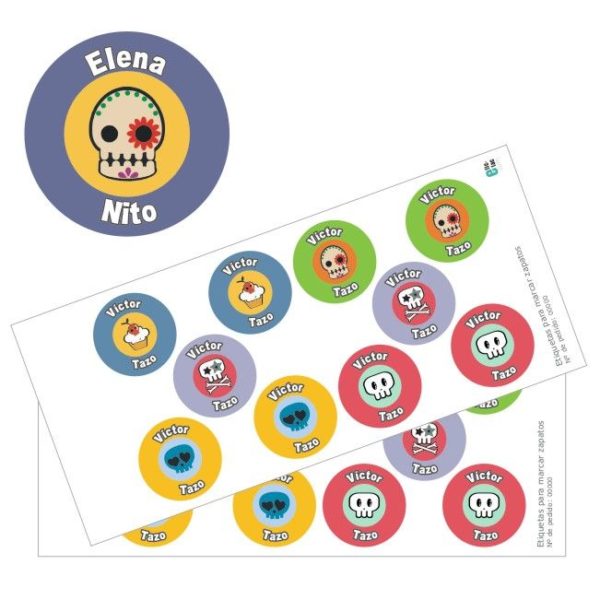 Etiquetas para zapatos motivos Calaveras